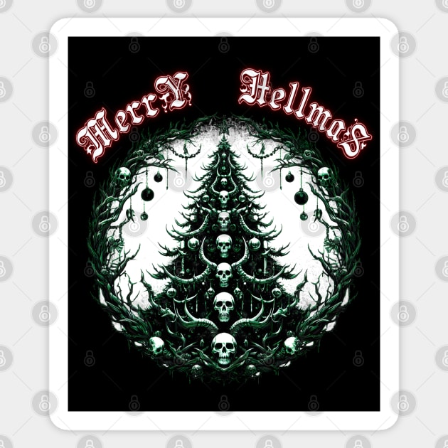 Macabre Christmas Tree Sticker by MetalByte